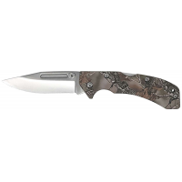 Accusharp 713C Lockback 3 Folding Plain Stainless Steel Blade Camo Handle