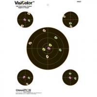 Champion Targets 45827 VisiColor Sight-In 5-Bullseye Hanging Paper Target 13 x 18 10 Per Pack