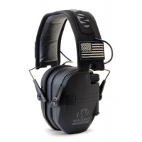 Walkers GWPRSEMPAT Razor Patriot Polymer 23 dB Over the Head Black Ear Cups w/Black Band & Flag Electronic Muff60