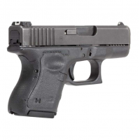 Glock 26, 27, 33, 39 - Wrapter Rubber Adhesive Grip - Grain Texture - Black - Small Frame Sub-Compact Generation 3