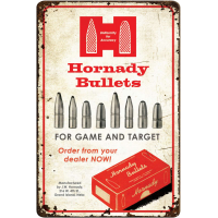 HORN 99145 HORNADY BULLETS RUSTIC TIN SIGN