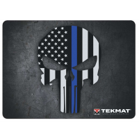 TekMat TEKR20PUNISHER Ultra Premium Cleaning Mat  Blue Line Punisher Skull 15 x 20