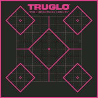 Truglo TG14P6 Tru-See  Self-Adhesive Paper 12 x 12 5-Diamond Black Target Paper w/Black Target & Pink Accents 6 Per Pack