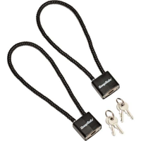 SnapSafe 75281 Lock Box Cable Lock with Padlock Steel PVC-Covered Black 2 Pack