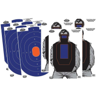 DIRTY BIRD COMBO 12 X 18 4-BLUE/ORANGE OVAL & 4-BAD GUY IPSC SILHOUETTE T