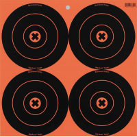 Birchwood Casey 36612 Big Burst  Self-Adhesive Paper 6 Bullseye Orange Target Sheet w/Black Targets 12 Per Pack