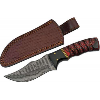 SZCO RITE EDGE 4 BUFFALO HORN /TWISTED WOOD DAMASCUS W/SHTH