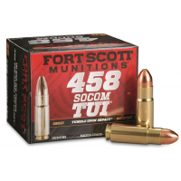 FORT SCOTT MUNITIONS LEAD FREE RIFLE AMO 458 SOCOM 300GR TUI BRASS CASE 20-RD