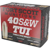 FORT SCOTT MUNITIONS LEAD FREE PISTOL AMO 40 S&W 125GR TUI BRASS CASE 20-RD ( 25 BOXES PER CASE )