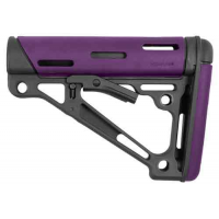 AR-15/M-16 OverMolded Collapsible Buttstock - Fits Mil-Spec Buffer Tube - Purple Rubber