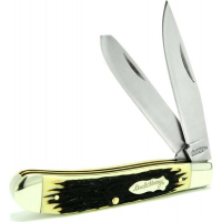 Uncle Henry 285UH Pro Trapper  3.20 Stainless Steel Clip Point/Spay Staglon With Nickel Silver Bolsters Handle Folding