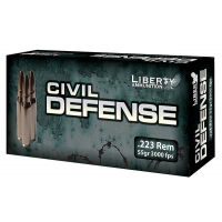 Libert Ammunition Civil Defense .223 Rem 55GR Copper Mono Frag HP Lead Free 20RD BOX