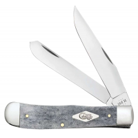 Case 34203 Stockman  Large Folding Clip Point/Sheepsfoot/Spey Plain Mirror Polished Tru-Sharp SS Blade/ Smooth Gray Bone Handle