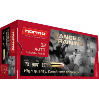 Norma Ammunition (RUAG) 620040050 Range and Training  32 ACP 73 gr Full Metal Jacket (FMJ) 50 Bx/ 20 Cs