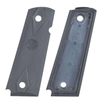 Govt. Model Rubber Grip Panels Checkered W/Diamonds Slate Grey