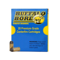 Buffalo Bore Ammunition 32A/20 Pistol  45 Auto Rim +P 255 gr Hard Cast Flat Nose (HCFN) 20 Bx/ 12 Cs