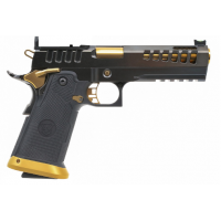 **PRE-ORDER** Watchtower Firearms, Demolitia, Demolition Ranch, Elite Package, Black w/ 5 Gold Ported Barrel, 4 Mags, 9mm Doublestack 1911 Pistol