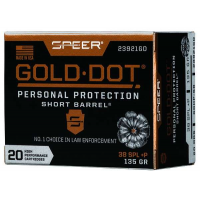 Speer Ammo 23921GD Gold Dot Personal Protection 38 Special +P 135 gr Hollow Point (HP) 20 Bx/ 10 Cs