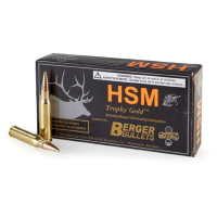 HSM BER300WBY185 Trophy Gold  300 Wthby Mag 185 gr Match Very Low Drag 20 Bx/ 20 Cs