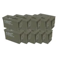 Military Surplus M2A1, M2A2 50 Cal Metal Ammo Can, Good Condition 10 Pack