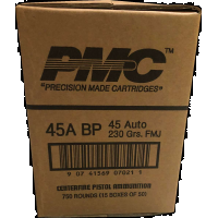 PMC Bronze Battle Pack .45 ACP Handgun Ammo - 230 Grain | FMJ | 750rd (3 Battle Pack) Case