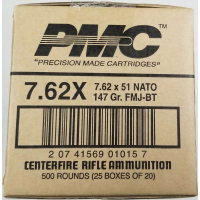 PMC X-TAC 7.62NATO Rifle Ammo - 147 Grain | FMJ-BT | 500rd Case