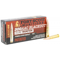 Fort Scott Munitions 300 Blackout 190 gr Tumble Upon Impact (TUI) Subsonic 20rd Box