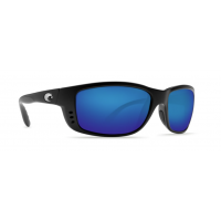 Costa Del Mar Zane Polarized Sunglasses - Matte Black Frame with Blue Mirror 580P Lenses