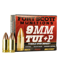 Fort Scott Munitions 9mm+P 80 gr SCS Tumble Upon Impact (TUI) 20rd Box