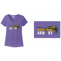 The District Tri-Blend BattleHawk Armory V Neck T-Shirt - Purple - L