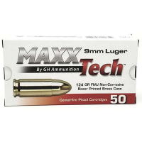 MAXXTECH BRASS 9MM 124GR FMJ 50BX