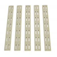 BCM KMRRPFDE5 KeyMod Rail Panel Kit  AR-15 Flat Dark Earth Polymer 5 Pack