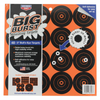 Birchwood Casey 36348 Big Burst  Self-Adhesive Paper 3 Bullseye Orange Target Sheet w/Black Targets 48 Per Pack