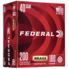 Federal Champion Training 40 S&W 180 Gr Full Metal Jacket (FMJ) Brass Ammunition 200rd BOX