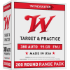 Winchester Target & Practice .380 Auto, 95gr FMJ, 200rd Box