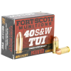 Fort Scott Munitions 40 S&W 125 gr Tumble Upon Impact (TUI) 20rd Box
