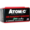 Atomic 00465 Rifle Subsonic 300 Blackout 220 gr Hollow Point Boat Tail 50 Bx/ 10 Cs