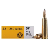 Sellier & Bellot SB22250B 22-250 REM SP 55 Gr Semi Jacketed Soft Point 20rds