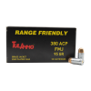Tula .380 ACP 95gr Steel cases Brass Jacketed Zinc Plated 50RD
