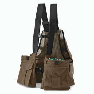 Men's Orvis Waxed Cotton Strap Hunting Vest M/L Dark Khaki