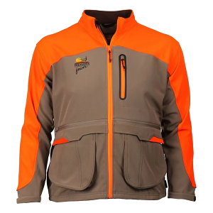 Men's Gamehide Pheasants Forever Fenceline Upland Softshell Jacket Small Tan/Blaze Orange