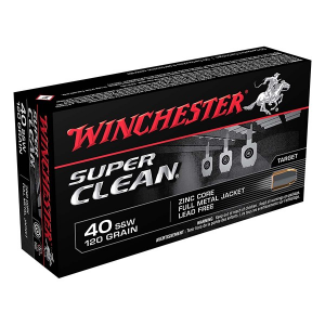 Winchester Super Clean Zinc Core FMJ Lead Free 50 Round Box Handgun Ammunition
