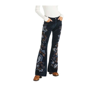 Women's Driftwood Jeans Farrah Corduroy Flare Jeans Navy 28 34