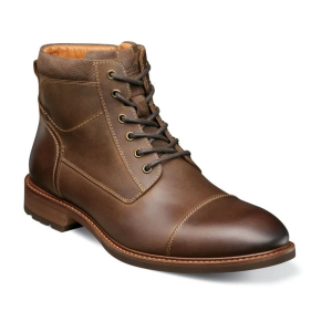 Men's Florsheim Chalet Cap Toe Lace Dress Boots Dress 10.5 Brown