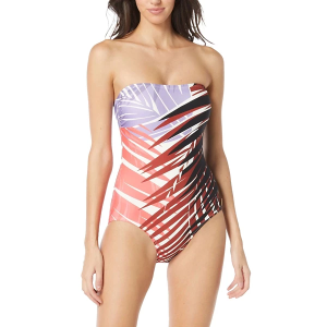 Women's Vince Camuto Bandeau One Piece Swimsuit Contemporary 10 Riviera Palm