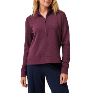 Women's TravisMathew Eastend Long Sleeve 1/2 Zip XLarge Heather Wine