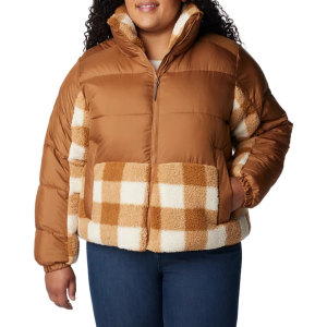 Women's Columbia Leadbetter Point Sherpa Hybrid Puffer Jacket XLarge Camel