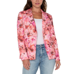 Women's Liverpool Los Angeles Notch Collar Short Blazer Medium Pink