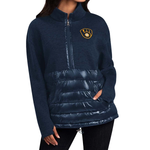Women's Milwaukee Brewers Pro Ball Long Sleeve 1/4 Zip Small Navy