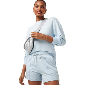 Women's TravisMathew Cloud Terry Long Sleeve Polo XSmall Heather Blue
